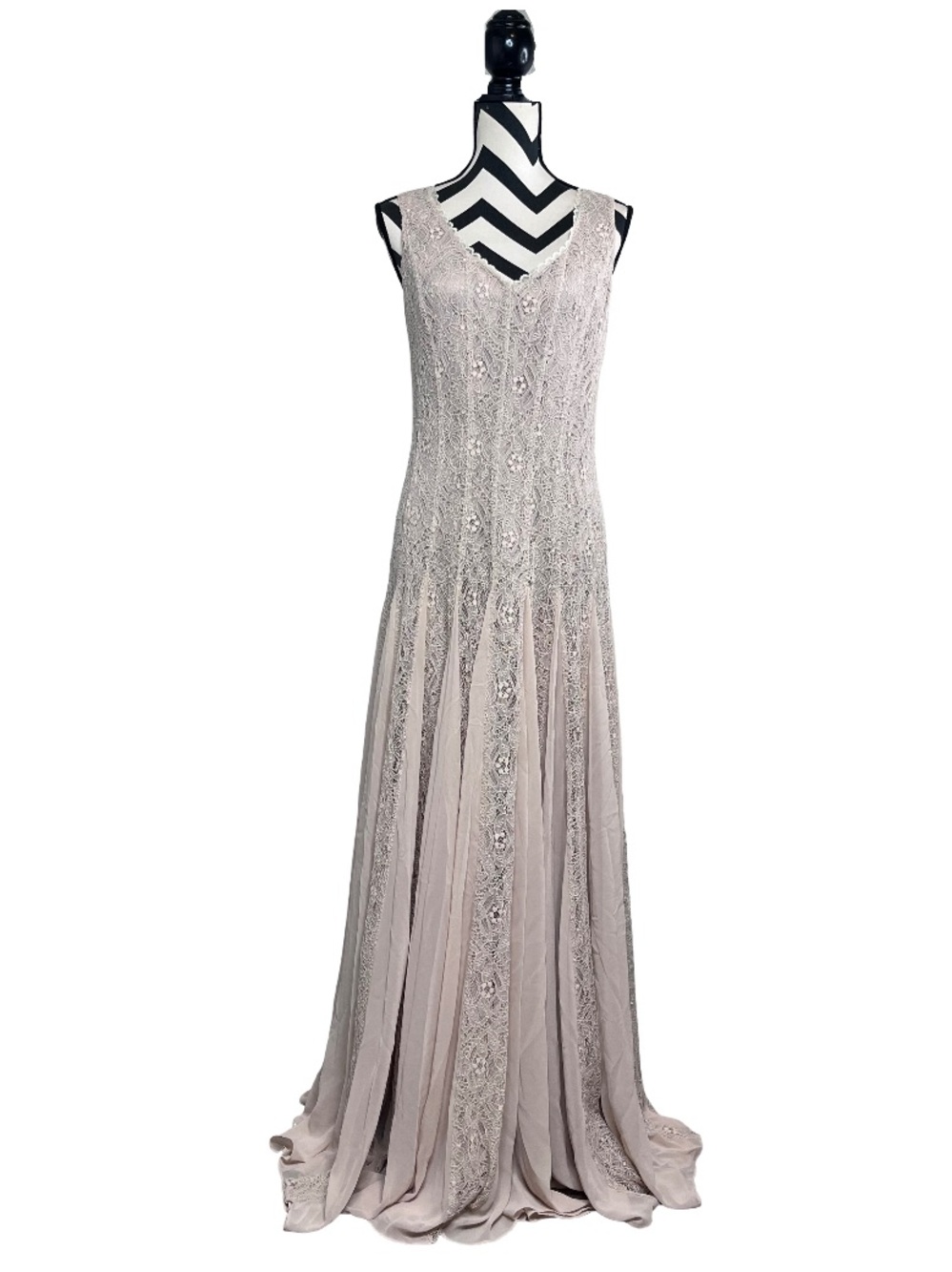 Fairycore Ethereal Sz 10 Intricate Floral Lace Whimsigoth Flowy Maxi Dress